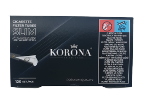 KORONA SLIM prazne cigarete 120/1.
Karbonski, crni multi filter. Crna Gora