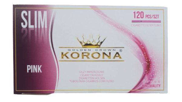 KORONA SLIM prazne cigarete 120/1. Jedinstveni pink filter i papir.