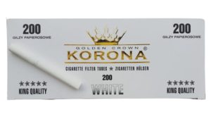 KORONA white prazne cigarete 200/1.
Bijeli light filter pogodan za jače duvane